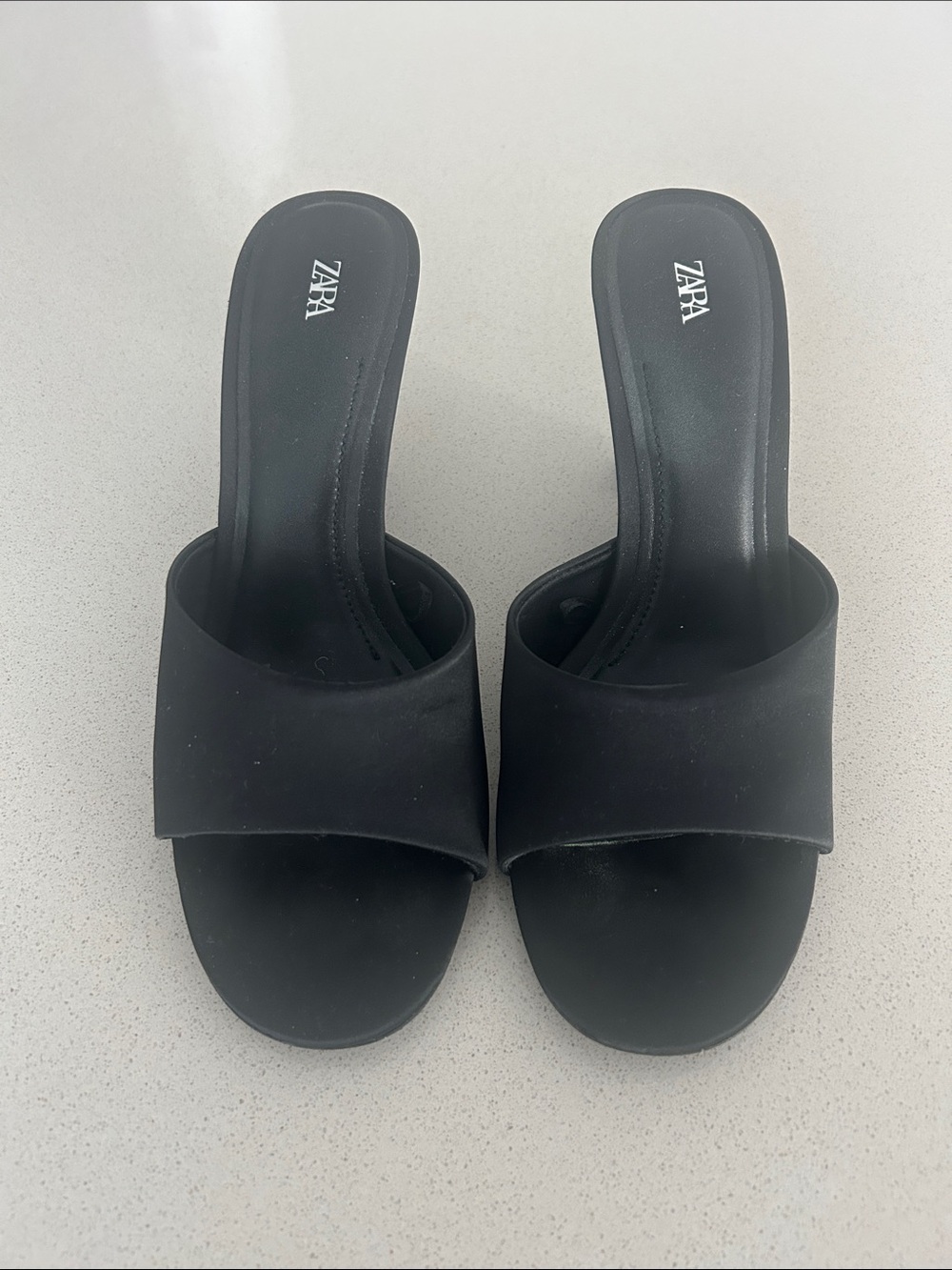 Zara Black Slide Mules with Wide Band